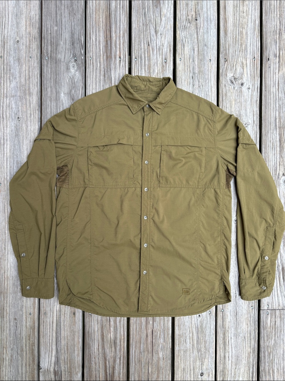 REI | Olive Green Vented Outdoor Hiking‎ Fishing Utility Gorpcore Shirt | Size M